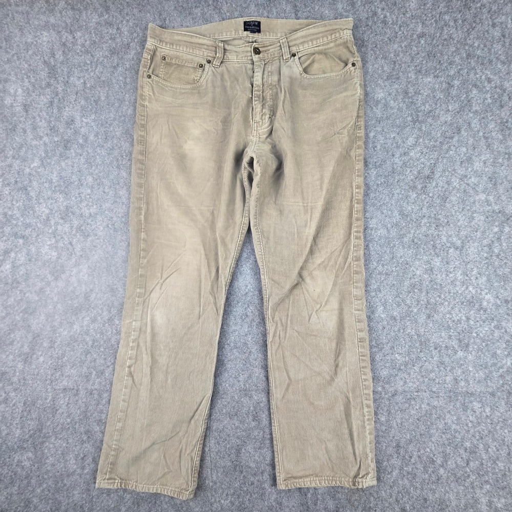 J.Crew The Bleecker Pants Mens 34x30 Tan Straight Fit Cotton Corduroy